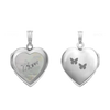 Mother Engraved Design of Pearl Heart Locket in Sterling Silver with Optional Engraving (19 mm)