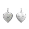 Mother Engraved Design of Pearl Heart Locket in Sterling Silver with Optional Engraving (19 mm)