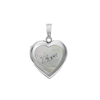 ITI NYC Mother Engraved Design of Pearl Heart Locket in Sterling Silver with Optional Engraving (28 x 19 mm)
