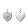 Mother Engraved Design of Pearl Heart Locket in Sterling Silver with Optional Engraving (19 mm)