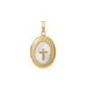 Mother of Pearl Oval Locket in 14K Gold Filled with Optional Engraving (21 x 16 mm)