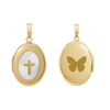 Mother of Pearl Oval Locket in 14K Gold Filled with Optional Engraving (21 x 16 mm)