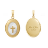 ITI NYC Mother of Pearl Oval Locket in 14K Gold Filled with Optional Engraving (30 x 16 mm)