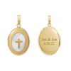 ITI NYC Mother of Pearl Oval Locket in 14K Gold Filled with Optional Engraving (30 x 16 mm)