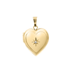 Heart Locket with Diamonds in 14K Gold Filled with Optional Engraving (15 mm)