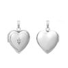 Heart Locket with Diamonds in Sterling Silver with Optional Engraving (15 mm)