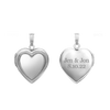Embossed Heart Locket in Sterling Silver with Optional Engraving (15 mm - 19 mm)