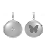 Round Locket with Diamonds in Sterling Silver with Optional Engraving (23 mm)