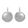 Round Locket with Diamonds in Sterling Silver with Optional Engraving (23 mm)