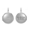 Round Locket with Diamonds in Sterling Silver with Optional Engraving (23 mm)