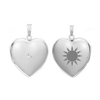 Heart Locket with Diamonds in Sterling Silver with Optional Engraving (26 mm)