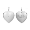 Heart Locket with Diamonds in Sterling Silver with Optional Engraving (26 mm)