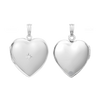 Heart Locket with Diamonds in Sterling Silver with Optional Engraving (26 mm)