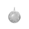 Hand Engraved Design Round Locket in Sterling Silver with Optional Engraving (32 mm)