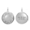 Hand Engraved Design Round Locket in Sterling Silver with Optional Engraving (32 mm)