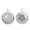 Hand Engraved Design Round Locket in Sterling Silver with Optional Engraving (32 mm)