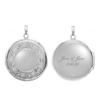 Hand Engraved Design Round Locket in Sterling Silver with Optional Engraving (32 mm)
