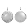 Hand Engraved Design Round Locket in Sterling Silver with Optional Engraving (32 mm)