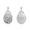 Hand Engraved Design Oval Locket in Sterling Silver  with Optional Engraving (29 x 23 mm)