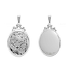 Hand Engraved Design Oval Locket in Sterling Silver  with Optional Engraving (29 x 23 mm)