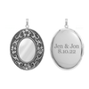 Antique Finish Embossed Oval Locket in Sterling Silver with Optional Engraving (48 x 39 mm)