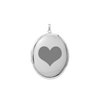 Plain Oval Locket in Sterling Silver with Optional Engraving (16 x 14 mm - 48 x 39 mm)
