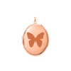 Plain Oval Locket in Sterling Silver 18K Pink Gold Finish with Optional Engraving (16 x 14 mm - 48 x 39 mm)