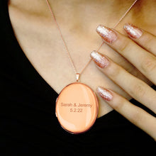 Load image into Gallery viewer, ITI NYC Plain Oval Locket in Sterling Silver 18K Rose Gold Finish with Optional Engraving (23 x 14 mm - 57 x 39 mm)
