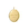 Plain Oval Locket in Sterling Silver 18K Yellow Gold Finish with Optional Engraving (16 x 14 mm - 48 x 39 mm)