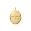 Plain Oval Locket in Sterling Silver 18K Yellow Gold Finish with Optional Engraving (16 x 14 mm - 48 x 39 mm)