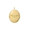 Plain Oval Locket in Sterling Silver 18K Yellow Gold Finish with Optional Engraving (16 x 14 mm - 48 x 39 mm)