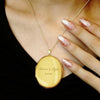 ITI NYC Plain Oval Locket in Sterling Silver 18K Yellow Gold Finish with Optional Engraving (23 x 14 mm - 57 x 39 mm)