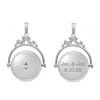 Antique Design Round Locket with Diamonds in Sterling Silver with Optional Engraving (19 mm)