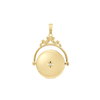 ITI NYC Special Order Only: Antique Design Round Locket with Diamonds in 14K Yellow Gold (24 mm)