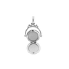 ITI NYC Antique Design Round Locket with Diamonds in Sterling Silver with Optional Engraving (35 x 24 mm)