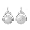 Antique Design Round Locket in Sterling Silver with Optional Engraving (19 mm)