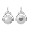 Antique Design Round Locket in Sterling Silver with Optional Engraving (19 mm)