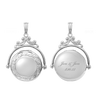 Antique Design Round Locket in Sterling Silver with Optional Engraving (19 mm)