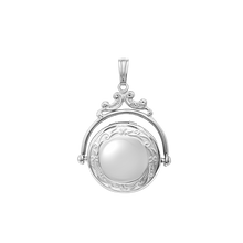 Load image into Gallery viewer, ITI NYC Antique Design Round Locket in Sterling Silver with Optional Engraving (35 x 24 mm)
