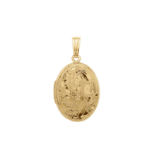 Load image into Gallery viewer, ITI NYC Hand Engraved Design Oval Locket in 14K Gold Filled with Optional Engraving (30 x 16 mm)
