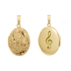 Hand Engraved Design Oval Locket in 14K Gold Filled with Optional Engraving (21 x 16 mm)