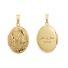 ITI NYC Hand Engraved Design Oval Locket in 14K Gold Filled with Optional Engraving (30 x 16 mm)