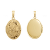 Hand Engraved Design Oval Locket in 14K Gold Filled with Optional Engraving (21 x 16 mm)