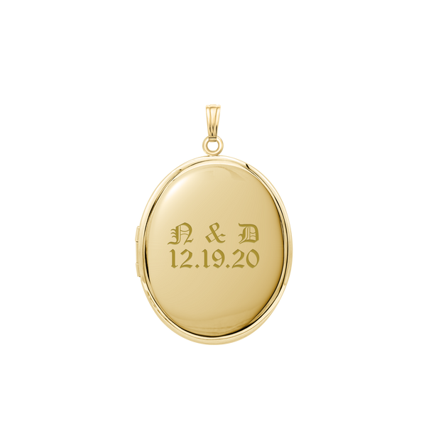 Plain Oval Locket in 14K Gold Filled with Optional Engraving (16 x 14 mm - 37 x 30 mm)