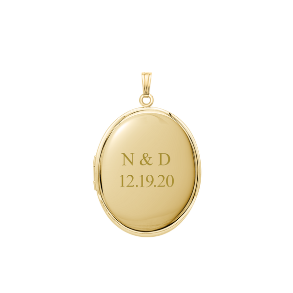 Plain Oval Locket in 14K Gold Filled with Optional Engraving (16 x 14 mm - 37 x 30 mm)
