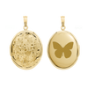 Hand Engraved Design Oval Locket in 14K Gold Filled with Optional Engraving (37 x 30 mm)