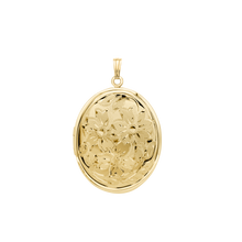 Load image into Gallery viewer, ITI NYC Hand Engraved Design Oval Locket in 14K Gold Filled with Optional Engraving (46 x 30 mm)
