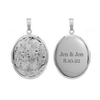 Hand Engraved Design Oval Locket in Sterling Silver with Optional Engraving (37 x 30 mm)