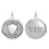 Hand Engraved Design Round Locket in Sterling Silver with Optional Engraving (33 mm)