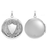 Hand Engraved Design Round Locket in Sterling Silver with Optional Engraving (33 mm)
